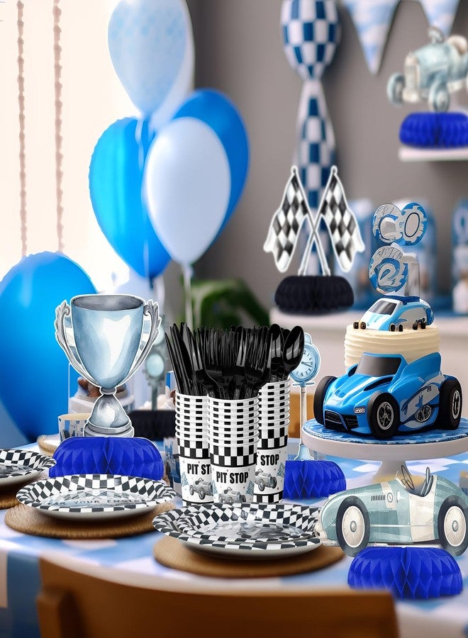 HaPiBiDesign Race Car Party Decorations - Honeycomb Centerpieces for Racing Birthday Decor - Race Car Table Decoration for Kids - Image 5